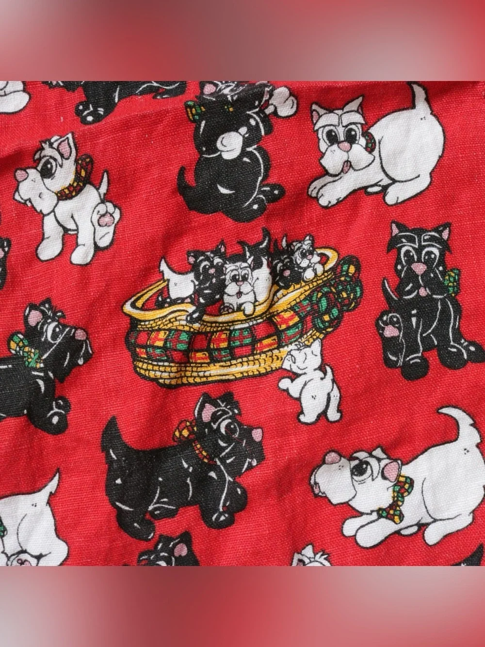 Vintage scottish terrier tea towel